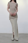 Marc le bihan long net eye skirt 2752 tilleul